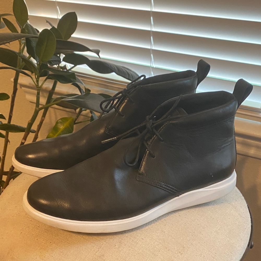 Cole Haan Black Chukka Boots with White Sole